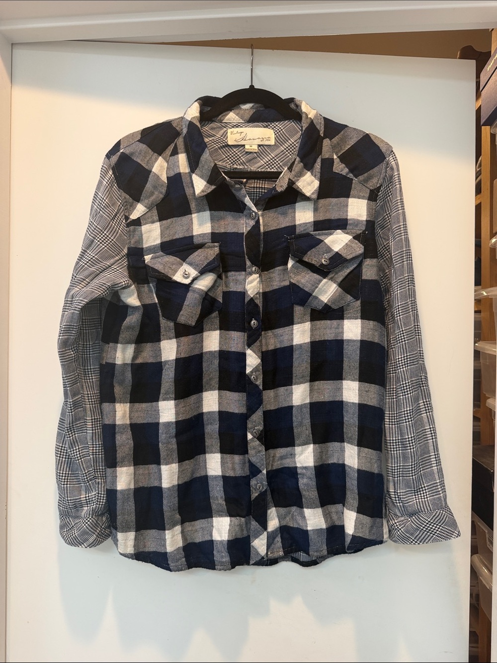 Vintage Havana plaid flannel